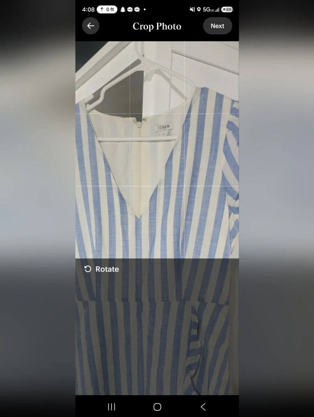 J. Crew Light Blue and White Striped V-Neck Dress